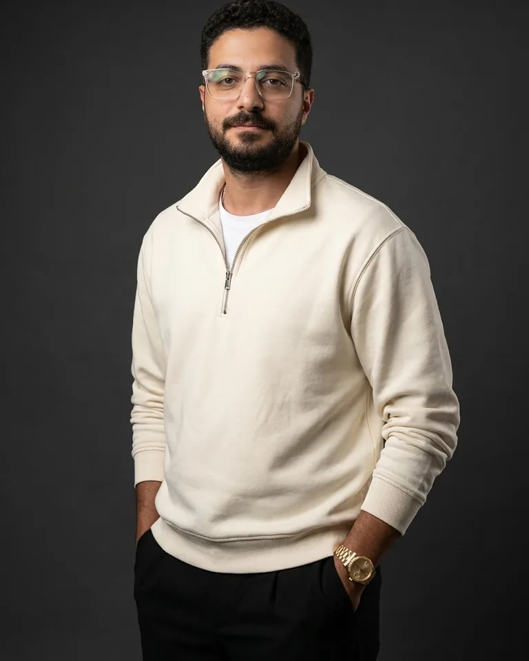 Portrait of Mostafa Kassim, founder and creative director of MIKY Creative Studio.
